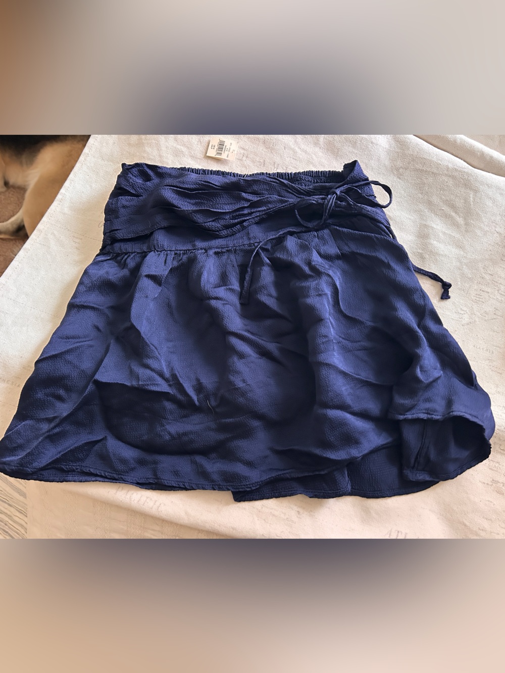 aerie Navy Blue Flowing Wrap Skirt
